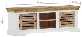 Móvel de TV 110x30x40 cm madeira de mangueira maciça