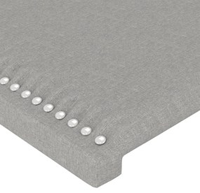 Cabeceira de cama c/ abas tecido 203x23x78/88 cm cinzento-claro