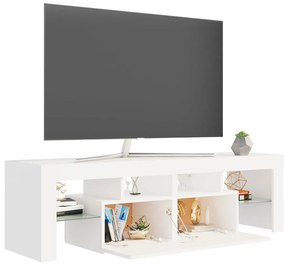 Móvel de TV com luzes LED 140x36,5x40 cm branco