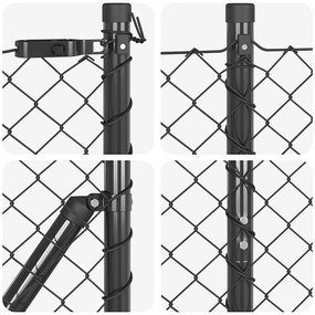 Conjunto de Postes de Cerca Prateado 10 x 1.4 m Aço Galvanizado