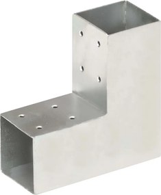 vidaXL Base para poste em forma de L 71x71 mm metal galvanizado