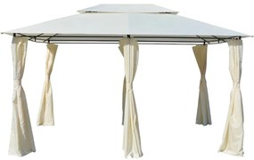 Tenda de jardim com cortinas 4x3 m branco