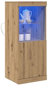 Buffet vidaXL com Luzes LED Carvalho Artesanal 41x37x100 cm