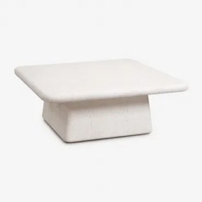 Square Coffee Table 105x105 Cm In Cement Maelis Branco - Sklum