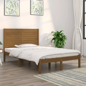 vidaXL Estrutura cama pequena de casal 120x190 cm madeira castanho-mel