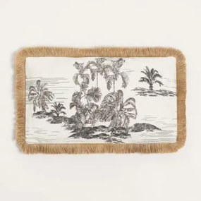 Almofada Retangular 30x50 Cm Em Algodão Diwas Cinzento Taupe Claro - Sklum