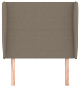 Cabeceira cama c/ abas tecido 83x23x118/128cm cinza-acastanhado