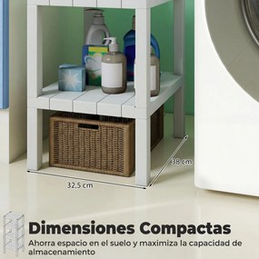 Estante de plástico cozinha com 4 níveis 38 x 32,5 x 99 cm, estante organizadora estreita e multifuncional, montagem sem ferramentas, para casa de ban