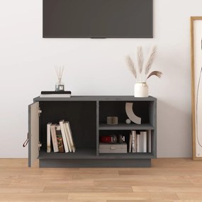 Móvel de TV 70x34x40 cm madeira de pinho maciça cinzento