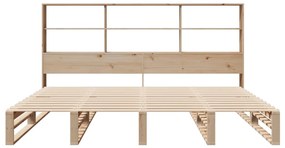 Cama com estante sem colchão 200x200 cm madeira maciça