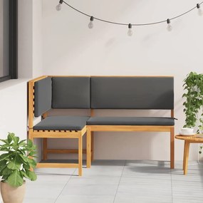 Banco de Canto de Jardim vidaXL com Almofadas 140x100x91 cm Madeira Só