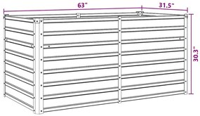 Canteiro de jardim elevado 160x80x77cm aço galvanizado verde