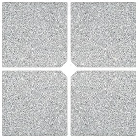Placas peso guarda-sol quadradas 4 pcs granito 100 kg cinzento