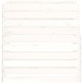 Compostor 80x80x78 cm madeira de pinho maciça branco