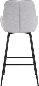 CONJUNTO DE 2 BANCOS DE BAR 55X55X109 CM CINZENTO E PRETO