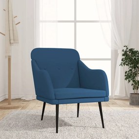 Cadeira com apoio de braços 63x76x80 cm tecido azul