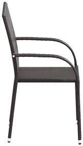 Cadeiras de exterior empilháveis 4 pcs vime PE castanho