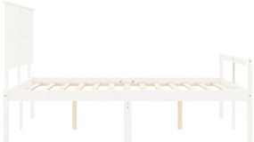 Cama para idosos king size com cabeceira madeira maciça branco