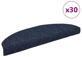vidaXL Tapetes de escada autoadesivos 30 pcs 65x21x4 cm azul