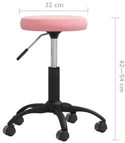 Cadeira de escritório giratória veludo rosa
