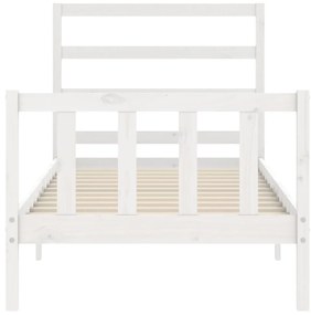 Cama sem colchão 90x200 cm madeira de pinho maciça branco