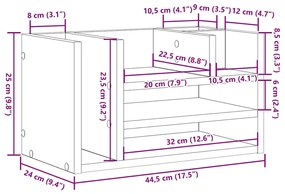 Organizador de Mesa Carvalho Antigo 44.5x24x25 cm Madeira Engenharia