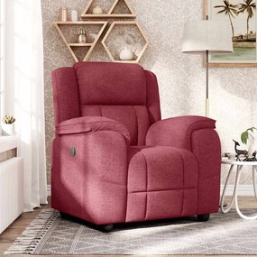 vidaXL Poltrona reclinável tecido vermelho tinto