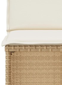 3 pcs conjunto bistrô com almofadões vime PE bege