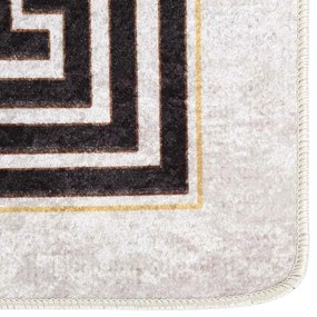 Tapete lavável antiderrapante 150x230 cm branco e preto