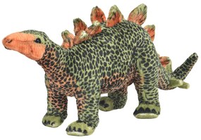 vidaXL Brinquedo de montar estegossauro peluche verde e laranja XXL