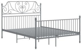 Estrutura de cama sem colchão 140x200 cm metal cinzento