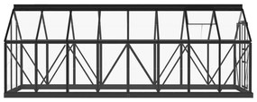 Estufa 155x395,5x191 cm alumínio e vidro antracite