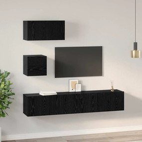 Conjunto de móvel de TV 4 pcs Carvalho preto 80 x 30 x 30 cm