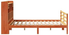 Cama com estante sem colchão 140x190 cm pinho maciço