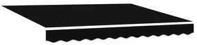 Toldo Retrátil Manual vidaXL Preto 350x250 cm