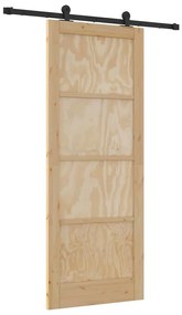 Porta Deslizante vidaXL com Conjunto de Ferragens 'ORKDAL'Madeira de P