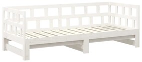 Sofá-cama de puxar 2x(90x200) cm pinho maciço branco