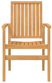 5 pcs conjunto de jantar p/ jardim madeira de teca maciça