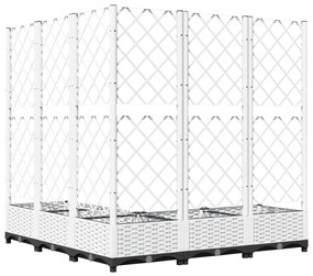 Vaso/floreira jardim c/ treliça 120x120x121,5 cm PP branco