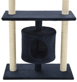 Árvore p/ gatos c/ postes arranhadores sisal 95 cm azul escuro