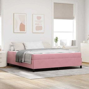 vidaXL Estrutura da Cama Outros Rosa e branco 180 x 200 cm Veludo