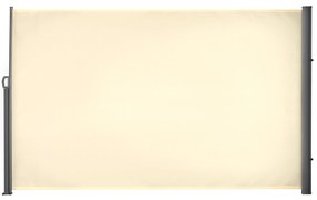 Outsunny Toldo Lateral Retrátil para Terraço Pátio ou Jardim Toldo de Privacidade para Exterior Dobrável 300x180cm Creme