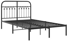 Estrutura de cama com cabeceira 120x200 cm metal preto