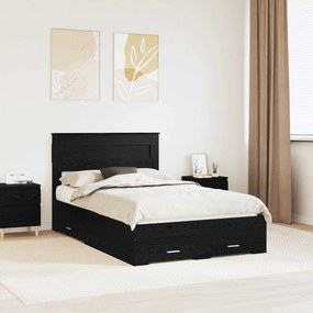 vidaXL Estrutura da Cama com cabeceira Carvalho Preto 120 x 200 cm