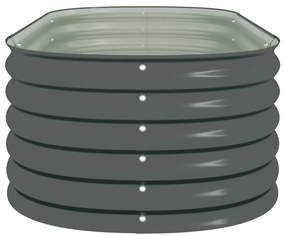 Canteiro elevado de jardim aço galvanizado 160x80x44cm cinzento