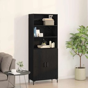vidaXL Highboard Carvalho Preto 69.5x34x180 cm Madeira Engenheirada