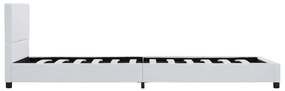 Estrutura de cama 100x200 cm couro artificial branco