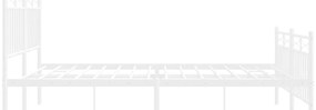 Estrutura de cama com cabeceira e pés 135x190 cm metal branco