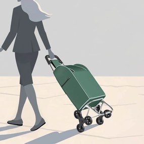 Carrinho de Compras vidaXL com Escalador Verde 38 L