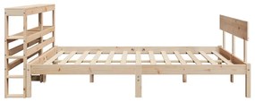 Cama sem colchão 150x200 cm madeira de pinho maciça